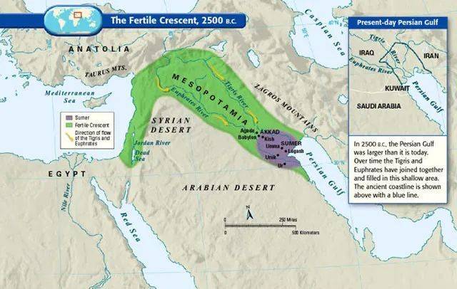 從兩河流域到地中海沿岸的「新月地帶」是中東的核心