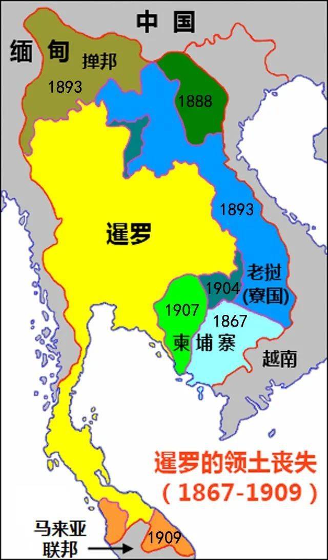 暹羅割讓近一半國土給英法兩國，但保住了獨立
