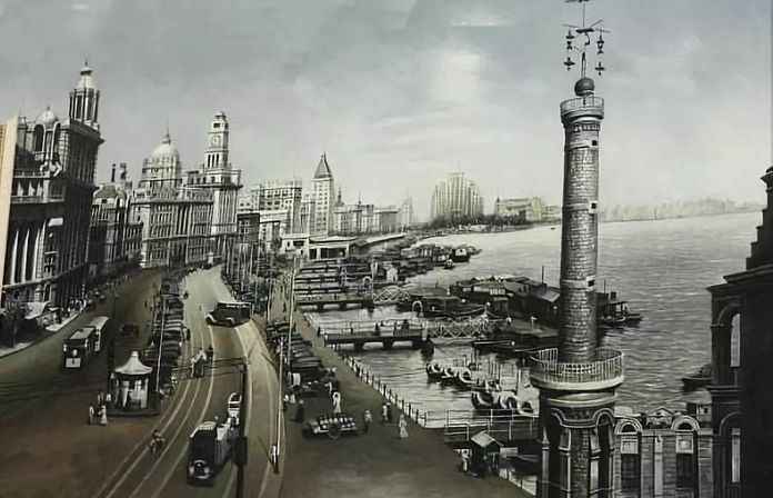 1938年上海外灘信號塔照片