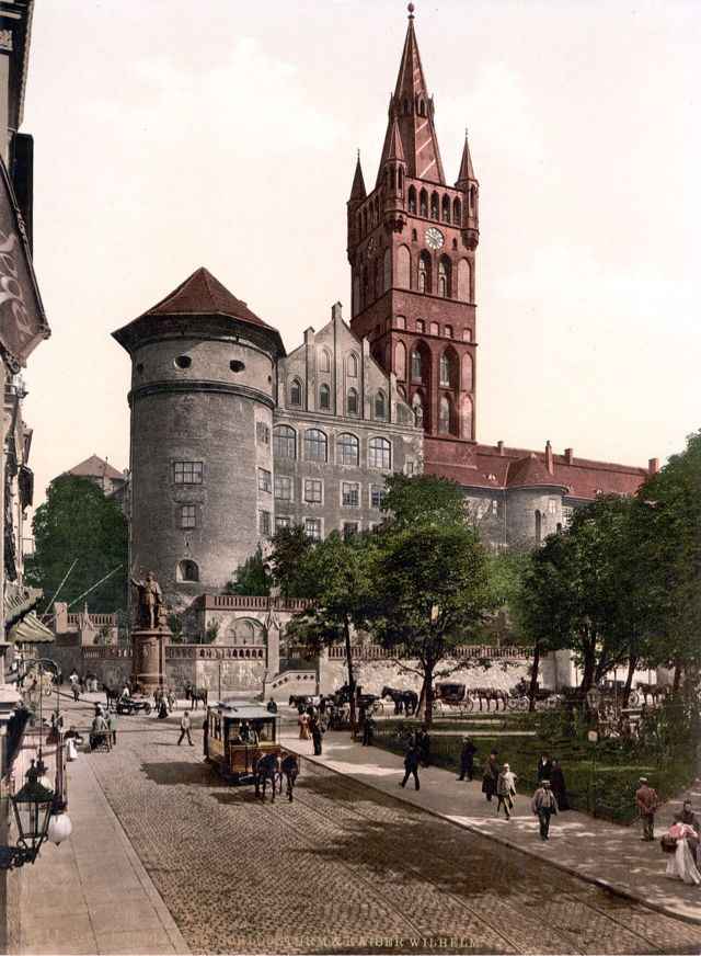 19世紀柯尼斯堡的街景，以矗立的柯尼斯堡和柯尼斯堡大學最為著名