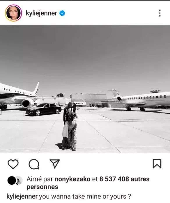 金小妹Kylie Jenner在社交網路晒出自己和男友的私人飛機遭到猛烈批評Kylie最短的私人飛行