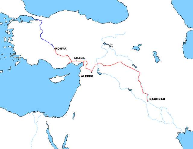 柏林-巴格達鐵路，1940年，首班車從伊斯坦布爾方向開出