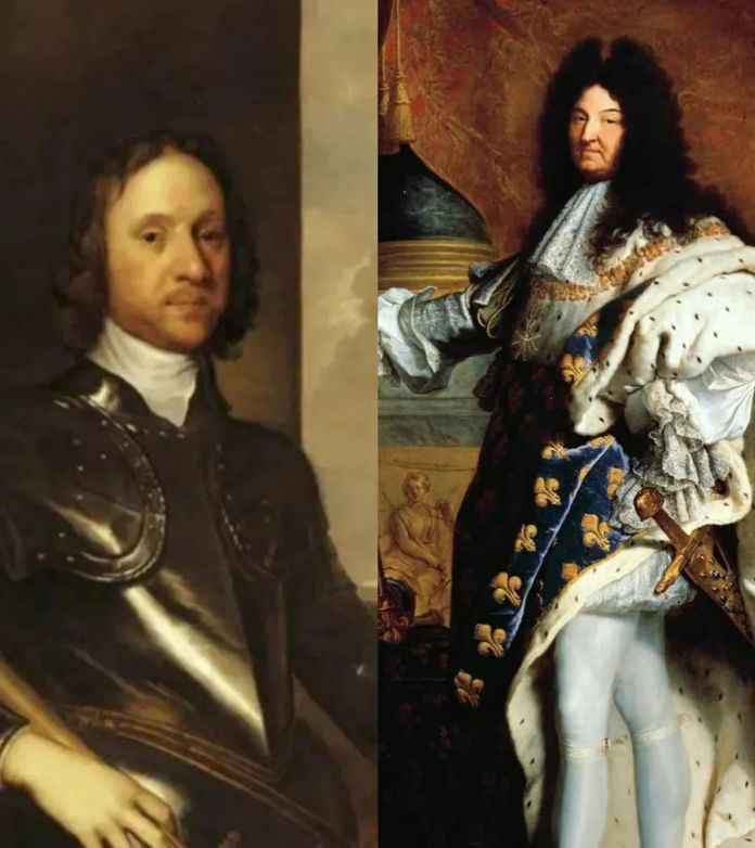 克倫威爾與路易十四（右）