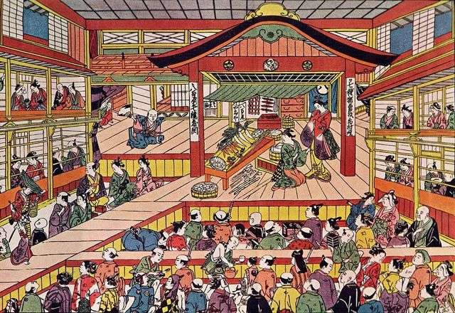 奧村政信描繪的江戶歌舞伎舞臺