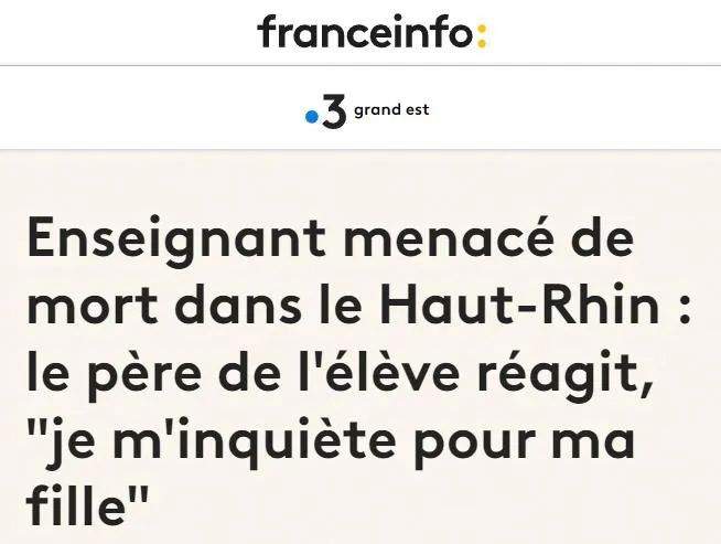 「France 3阿爾薩斯」網站報道截圖