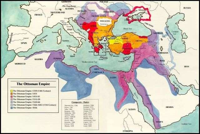 1830年獨立時期的希臘（灰色方框的紅色部分）